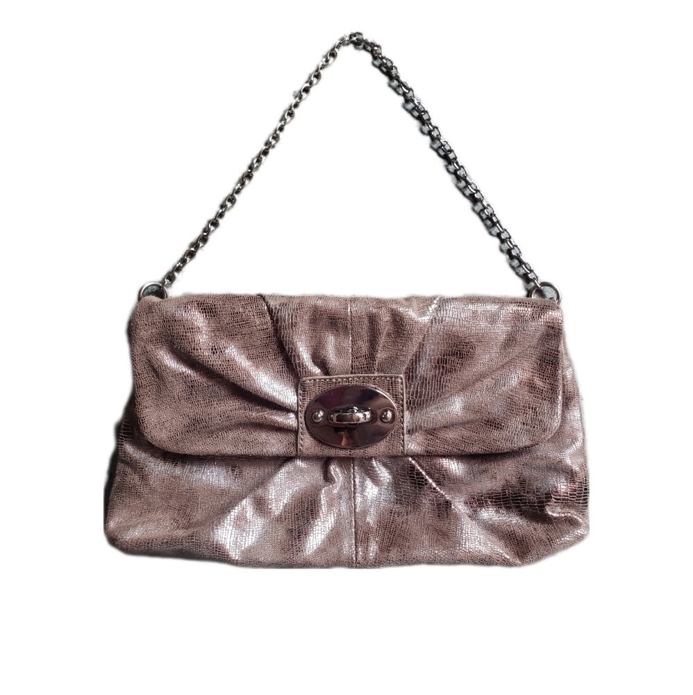 The Limited Small Bronze Faux Suede Snakeskin purse- NWOT.